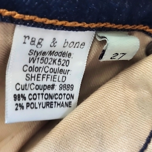 Rag and bone skinny dark indigo wash in SHEFFIELD mid rise - Picture 10 of 15